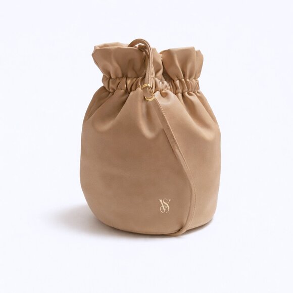 Victoria’s Secret Beige Cinched Bucket Crossbody Bag NWT - Picture 9 of 9